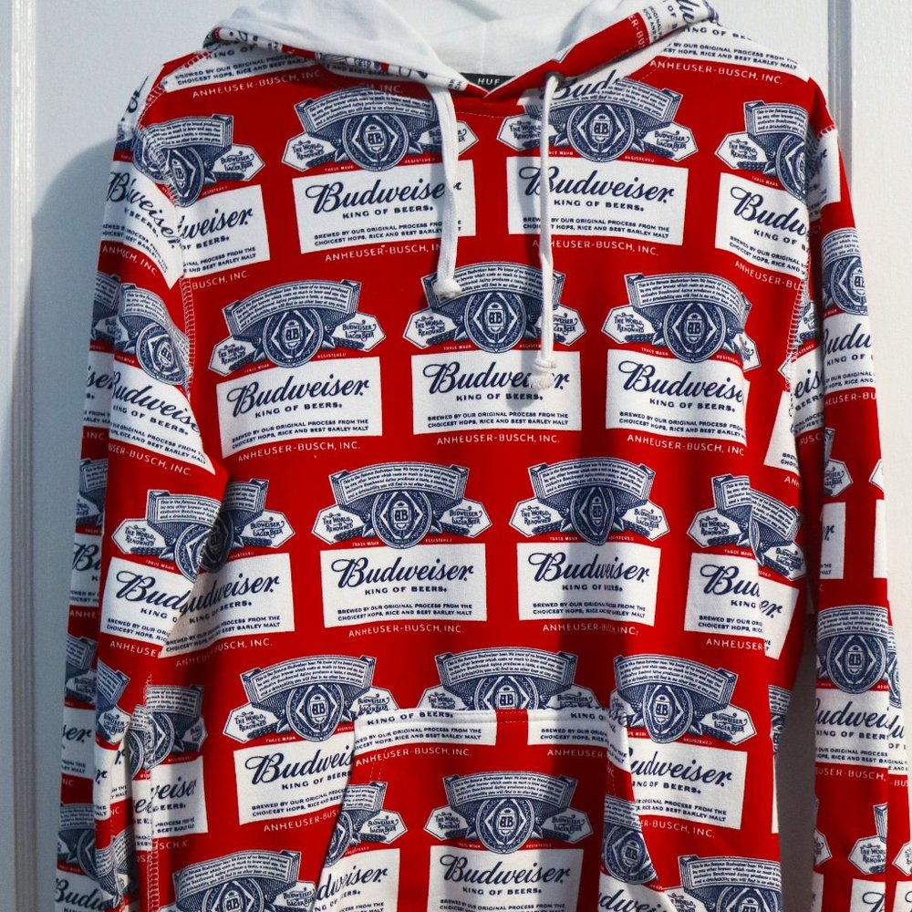 HUF x Budweiser Label Red & White Hoodie
